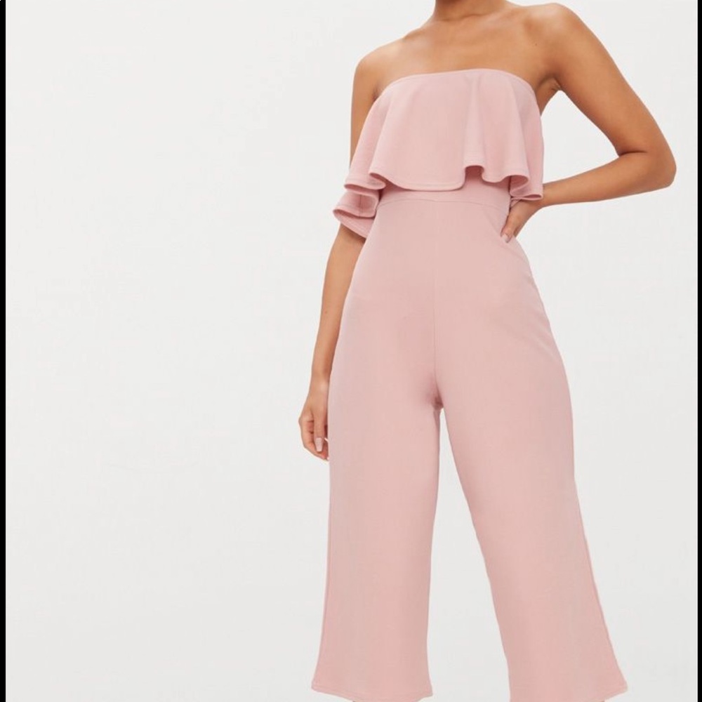 Dusty Pink Bardot Jumpsuit